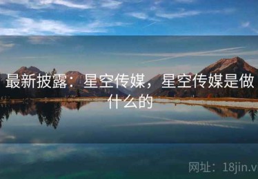 最新披露：星空传媒，星空传媒是做什么的
